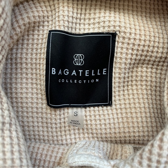 Bagatelle Collection Beige Sand Scout Waffle Knit Long Sleeve Button Down Small - Picture 8 of 14